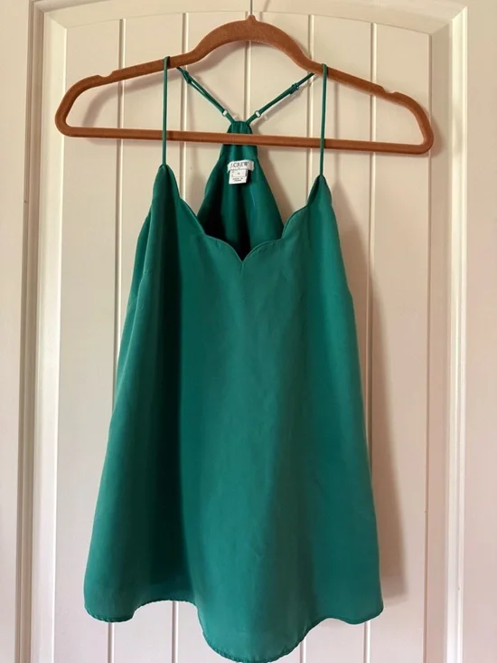 J. Crew Teal Satin Halter Cami - Picture 1 of 6
